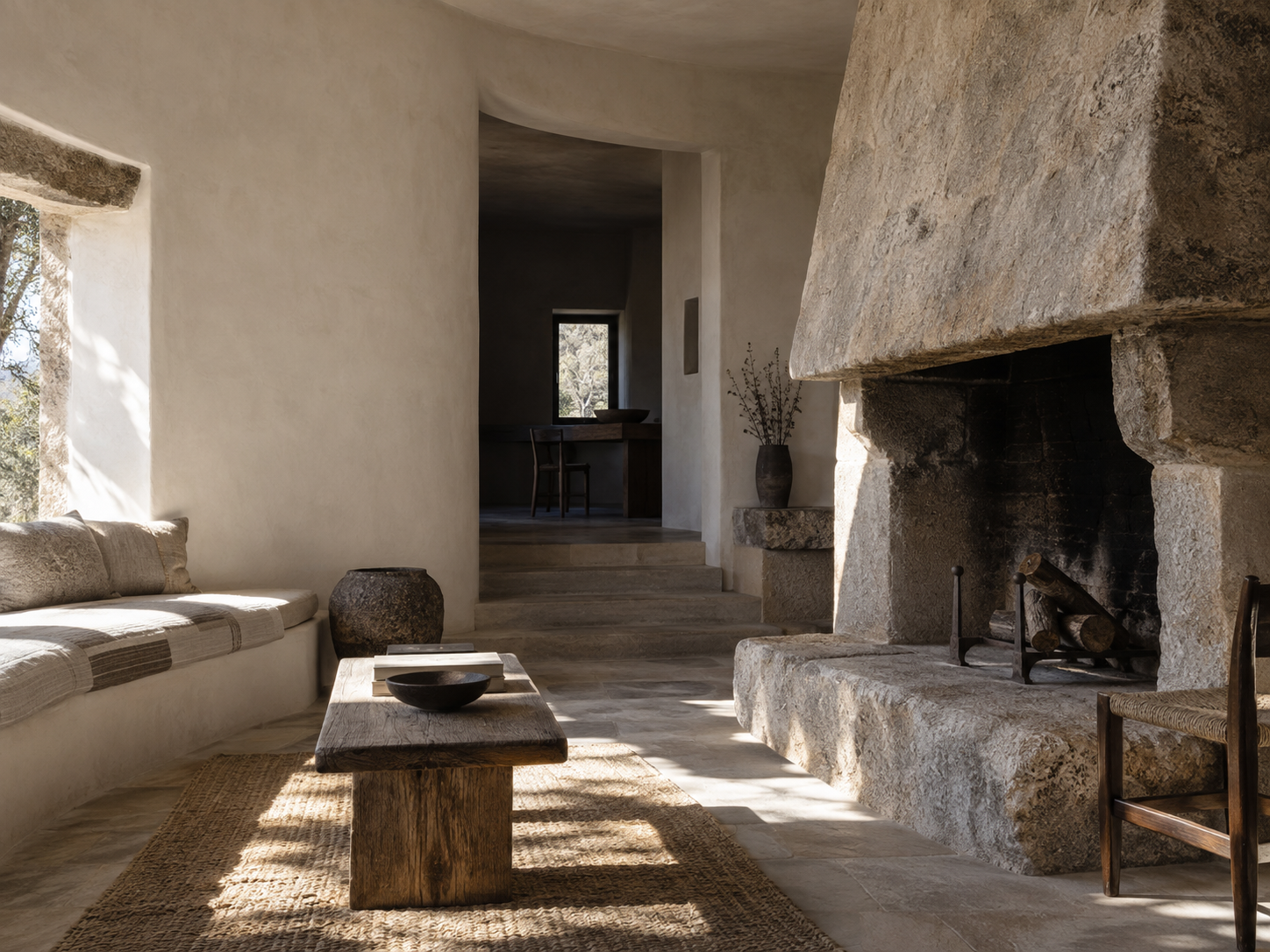Casa Radura, interno in pietra e calce
