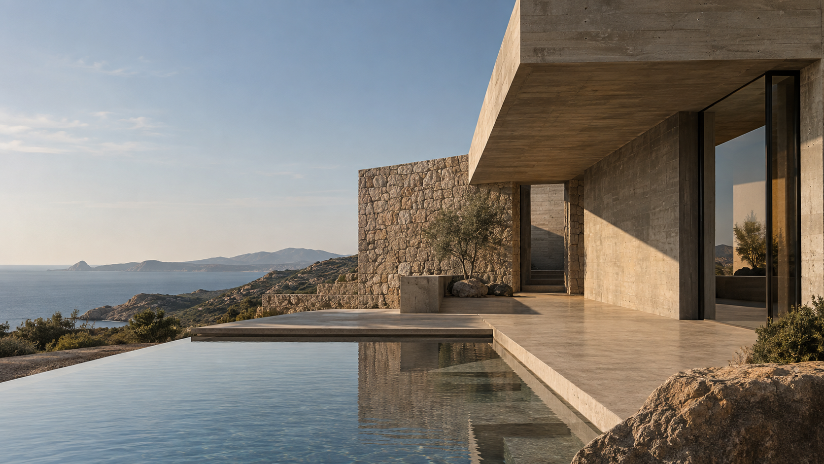 Architettura materica immersa nel paesaggio